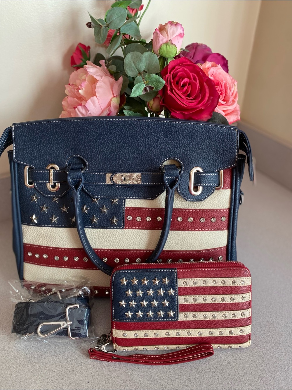 Montana West American Pride Collection Satchel Bag & Wallet Set